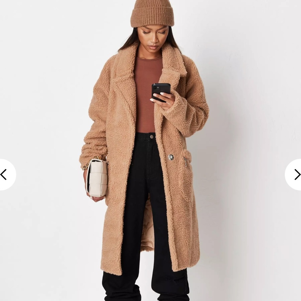 Missguided Borg Teddy Zip Jacket